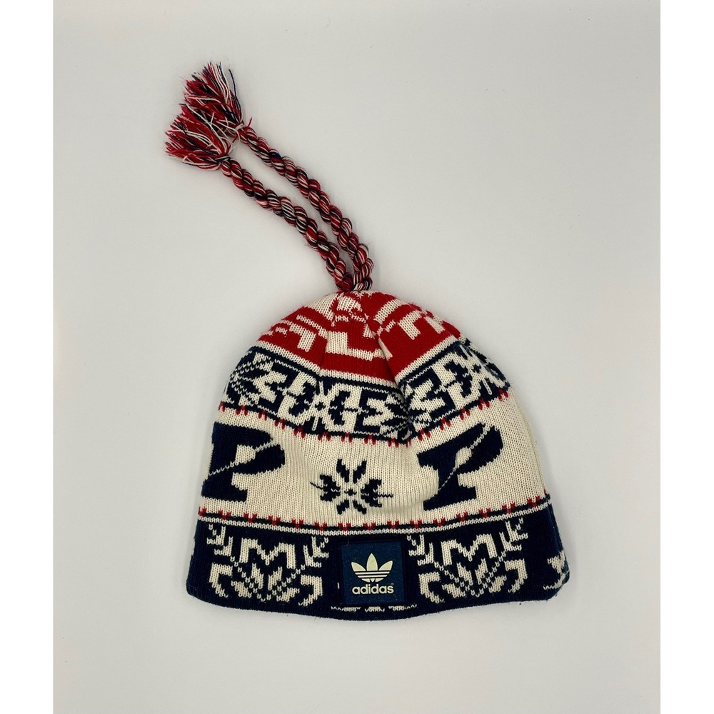 Adidas Nordic Fair Isle Beanie Ski Hat Knit U Penn University KC98Z Blue‎ Red